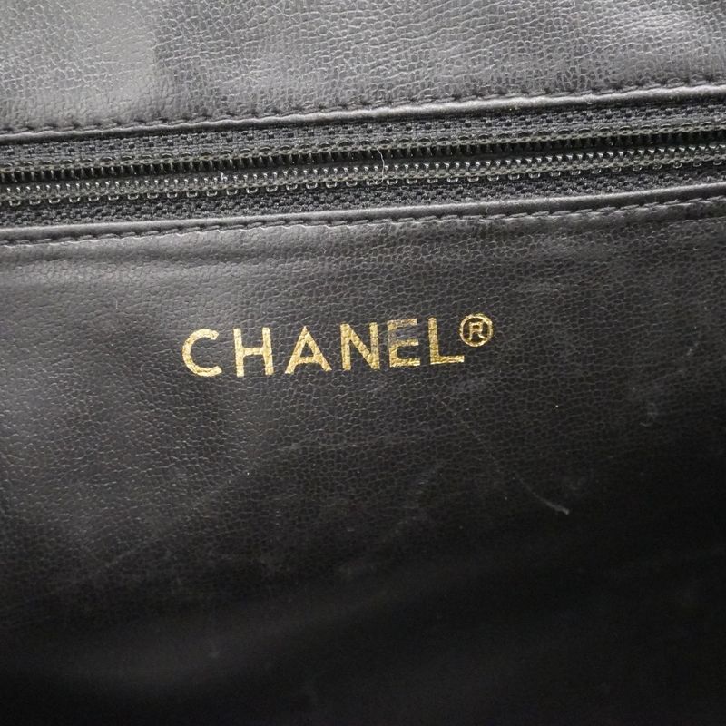 Chanel Shoulder Bag Matelasse Lambskin Black Gold Hardware Women