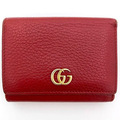 Gucci Trifold Wallet Ec21063 Red Marmont 474746