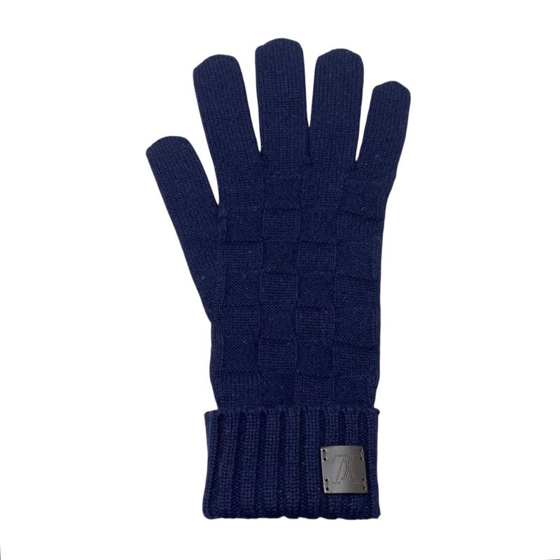 Louis Vuitton Gloves Gon Helsinki M72682 Cashmere Damier LV Perforated Logo
