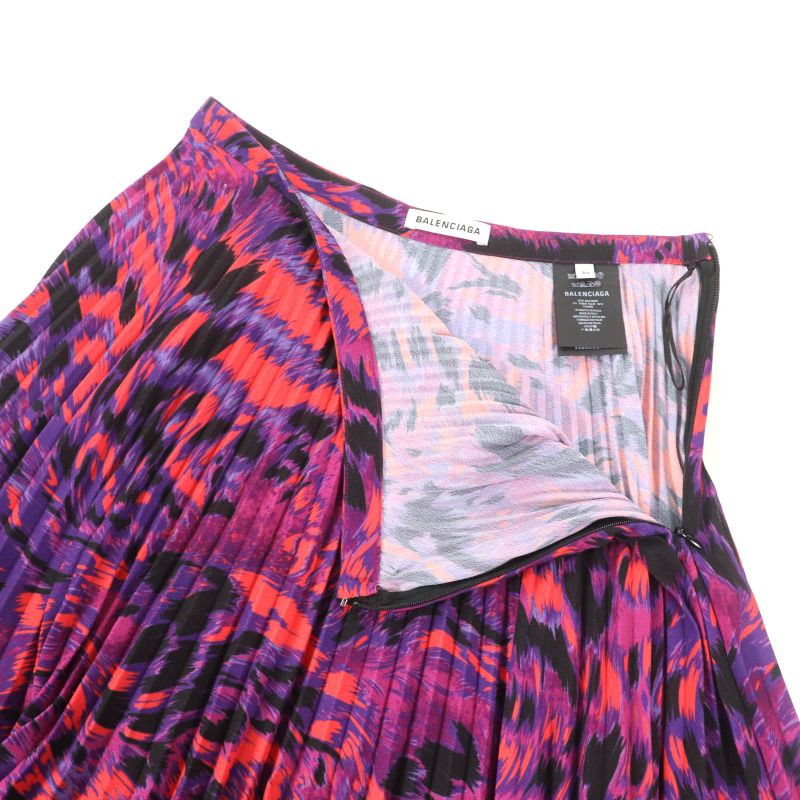 Balenciaga 542847 Allover Pleated Skirt Bottoms Multi 34 Genuine