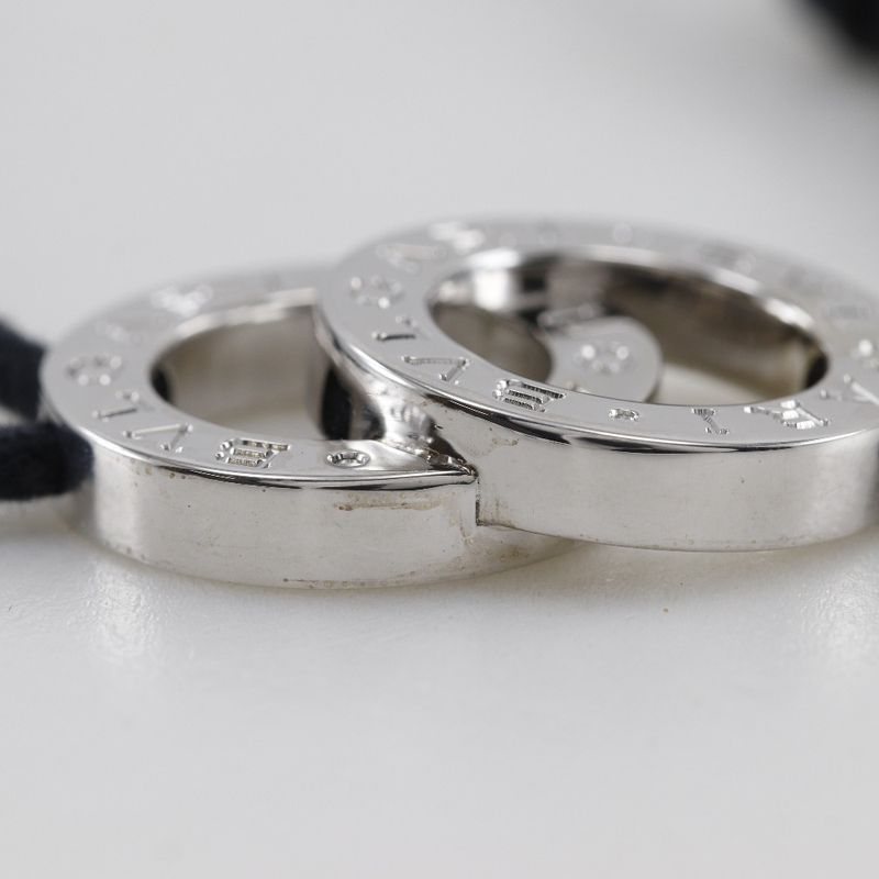 Bvlgari Bulgari Double Logo Silver 925 Black Unisex 11.2g Bracelet