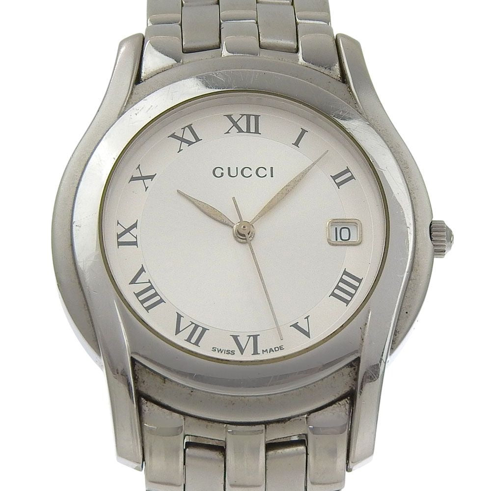 Gucci Stainless Steel Silver Quartz Analog Display Dial Watch