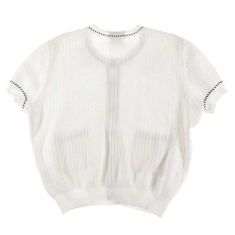 Chanel Knit Coco Button Short Sleeve Cardigan