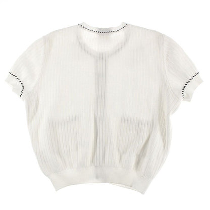Chanel Knit Coco Button Short Sleeve Cardigan