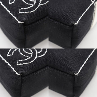 Chanel Chocobar Canvas Black Ladies Shoulder Bag