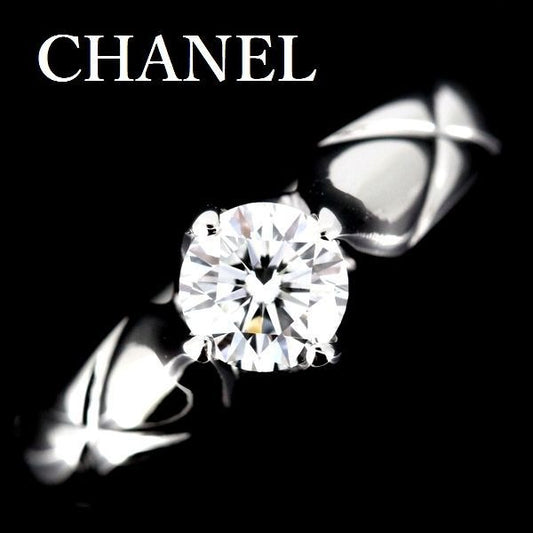 Chanel Quilted Diamond 050 CT E-Vvs 2 Ring Pt950