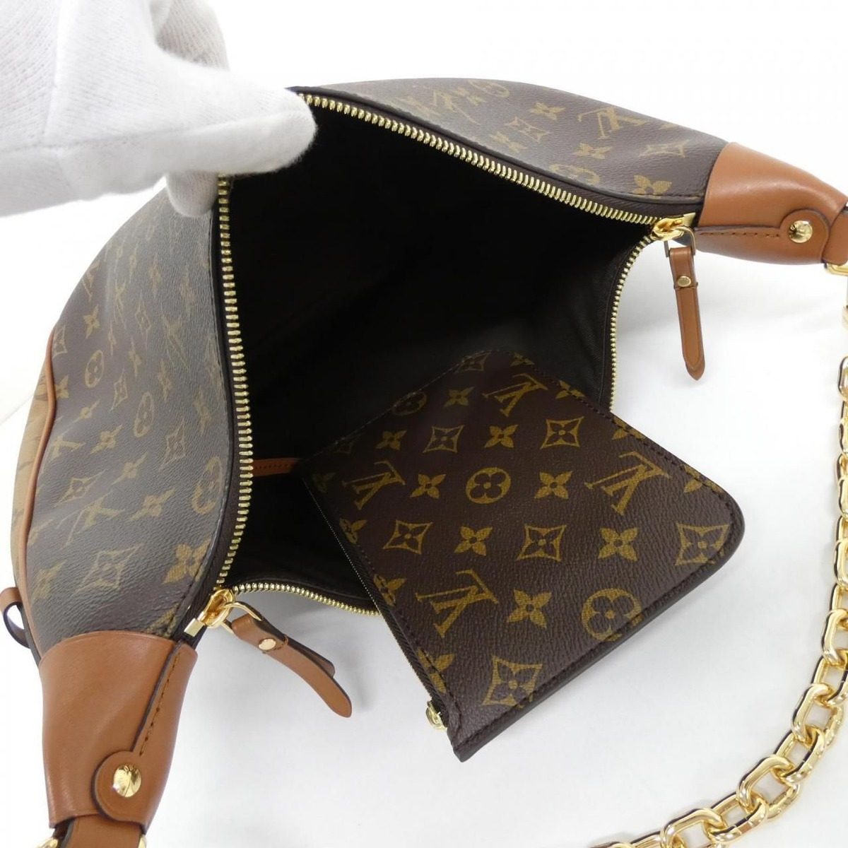 Louis Vuitton Monogram Reverse Loop Hobo Shoulder Bag — view 5