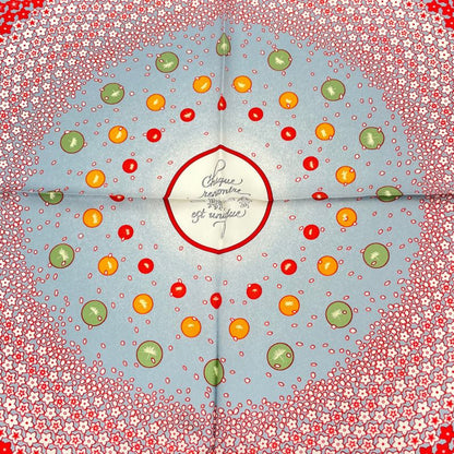 Hermes Carre 90 Chaque Rencontre EST Unique Once In A Lifetime Scarf Blue