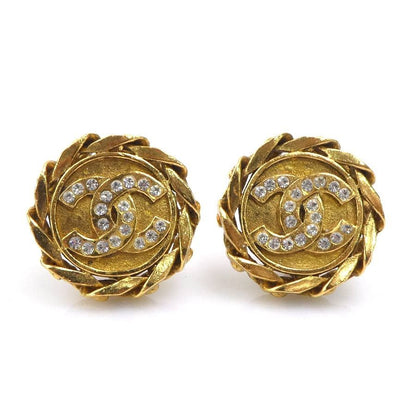 Chanel Earrings CC Logo Gold Plated