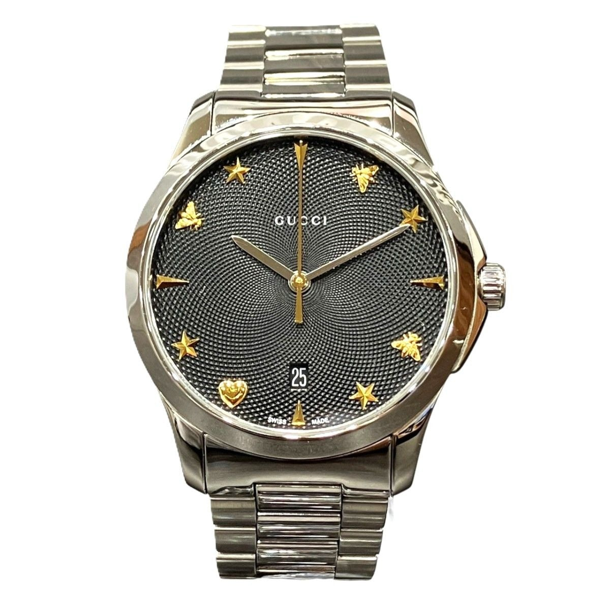 Gucci Timeless Watch SS Quartz Black Dial