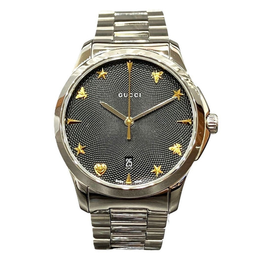 Gucci Timeless Watch SS Quartz Black Dial