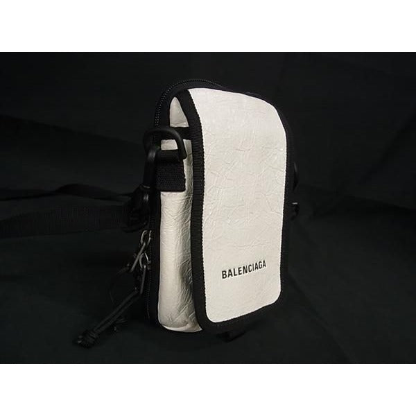 Balenciaga Explorer Leather Shoulder Bag Pochette Ivory — view 2