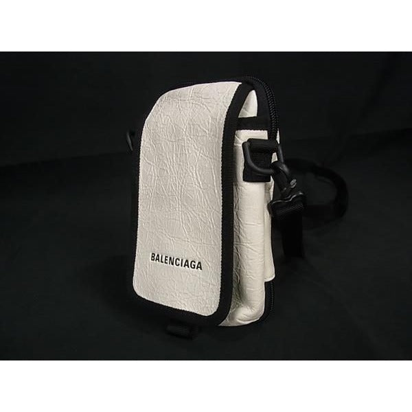 Balenciaga Explorer Leather Shoulder Bag Pochette Ivory — view 3