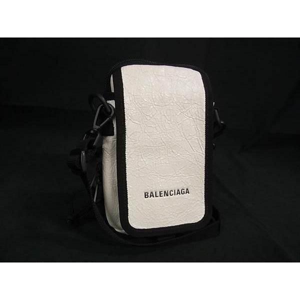 Balenciaga Explorer Leather Shoulder Bag Pochette Ivory