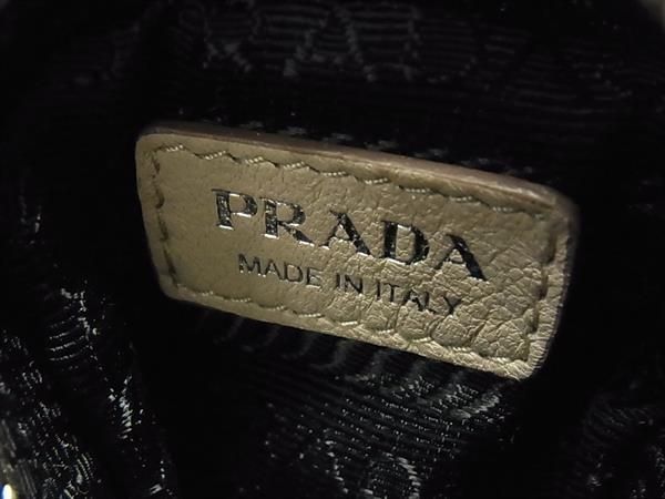 Prada Leather Small Pouch Multi Case Arm Pouch Women's Men's Beige