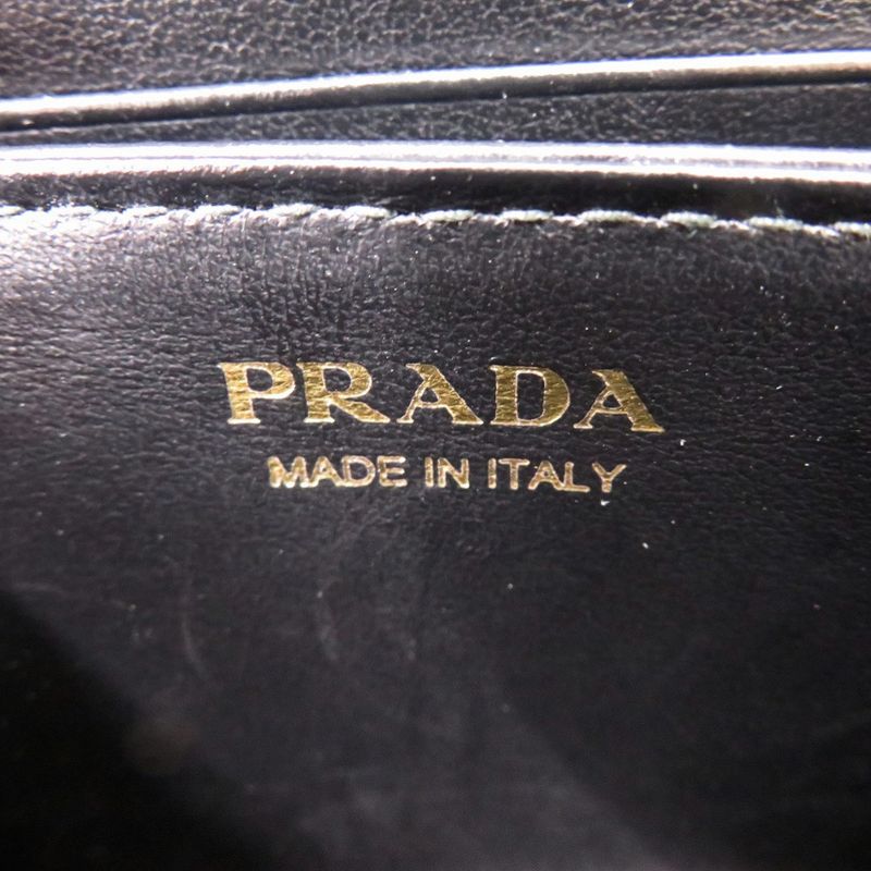 Prada Round Zipper 1mm (004in)268 Leather Gold Hardware Black Coin Case Wallet
