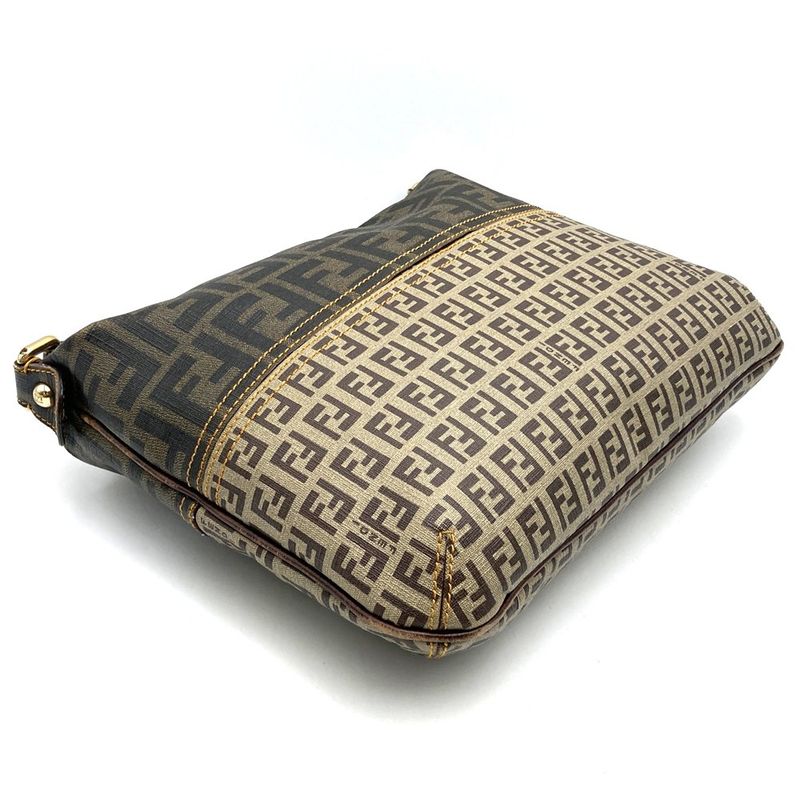 Fendi 2241-8bt118 Shoulder Bag Zucca Zucchino PVC Beige Brown Ladies Men