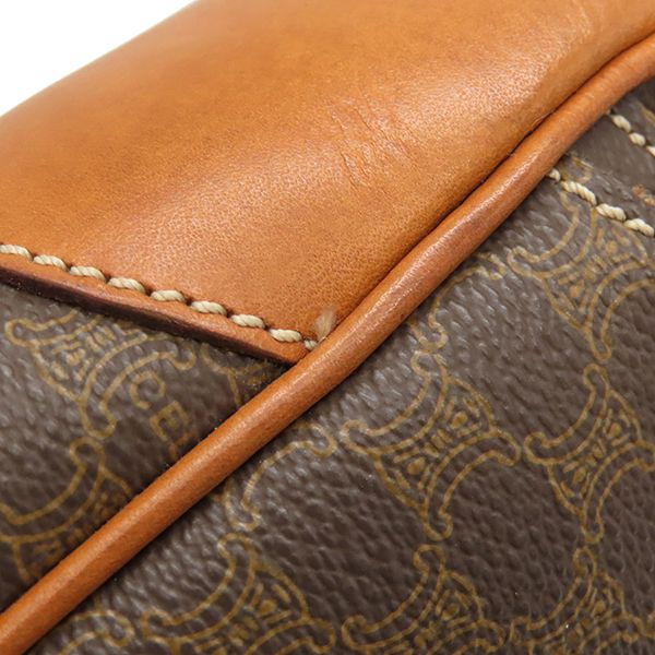 Celine Handbag Macadam Tote PVC Leather Brown Gold Hardware Total Triomphe Logo