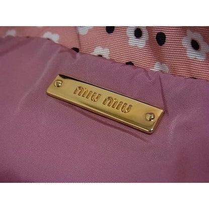 Miu Miu Miu Nylon Flower Floral Pattern Drawstring Multi Pouch Case Pink — view 4