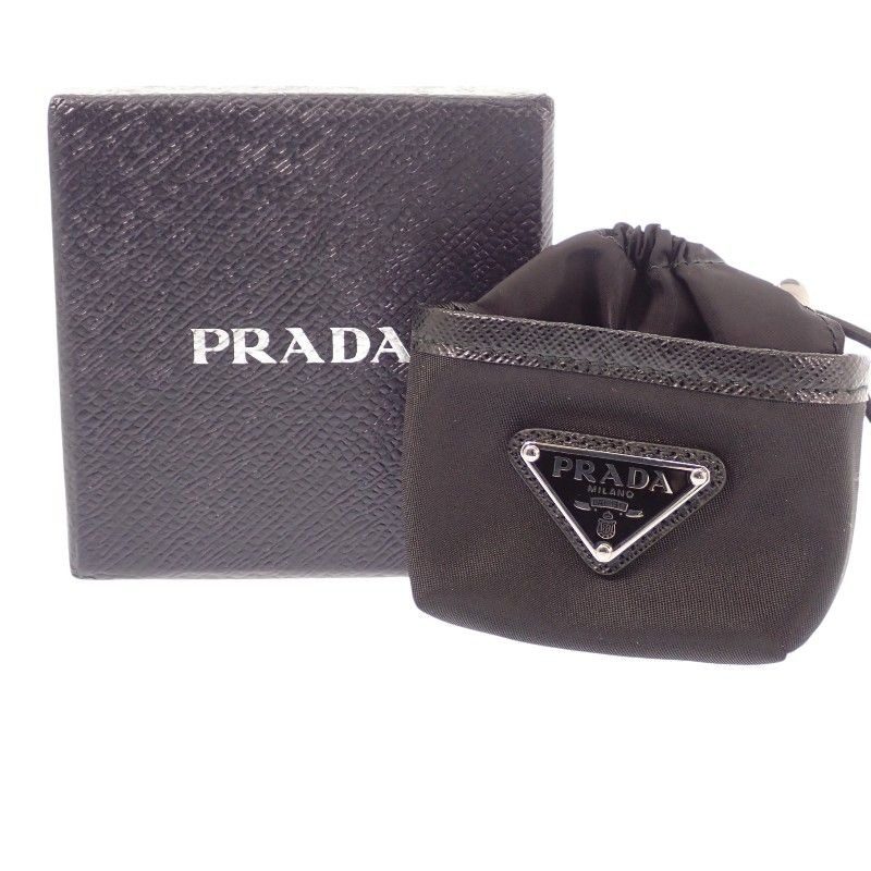 Prada Re-Nylon Mini Pouch Kitchen Air Pods Pro Case Charm Nylon Black