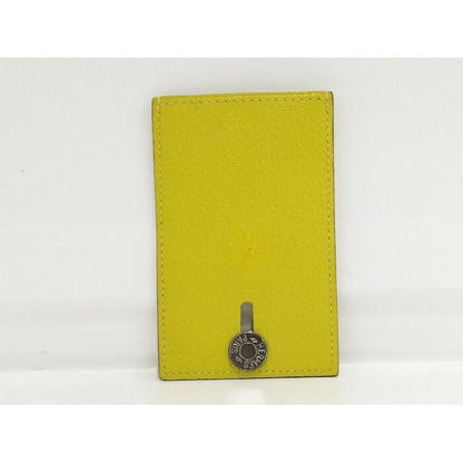 Hermes Diablo Card Case Chevre Leather Yellow Stamped — view 2