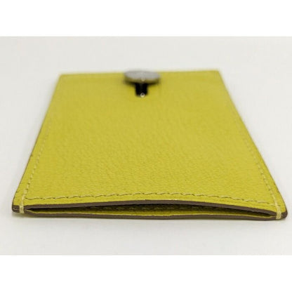 Hermes Diablo Card Case Chevre Leather Yellow Stamped — view 4