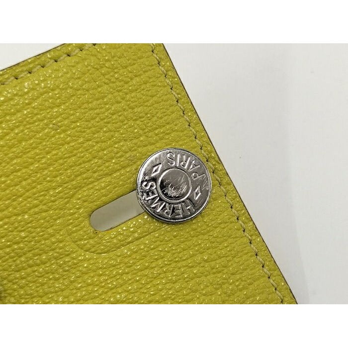 Hermes Diablo Card Case Chevre Leather Yellow Stamped — view 6
