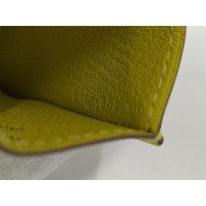 Hermes Diablo Card Case Chevre Leather Yellow Stamped — view 10