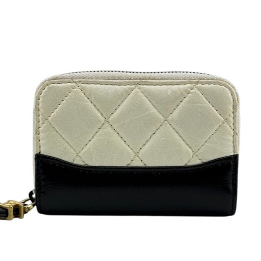 Chanel Gabrielle Do Round Zipper Coin Case Wallet Brand Purse White