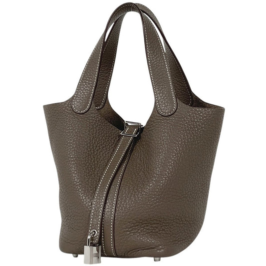 Hermes Picotin Lock PM Mini Bag Taurillon Clemence Etoupe