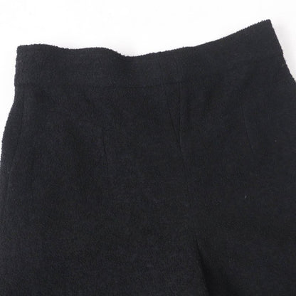 CHANEL P54700v30847 Wool Logo Plate Tweed Gaucho Pants Wide Pants Black 38 Made