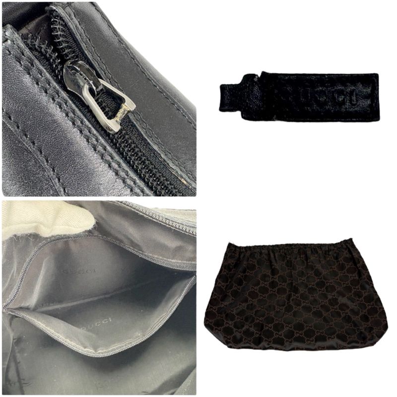 Gucci Bamboo One Shoulder Bag Black Leather Hobo Soho Shoulder