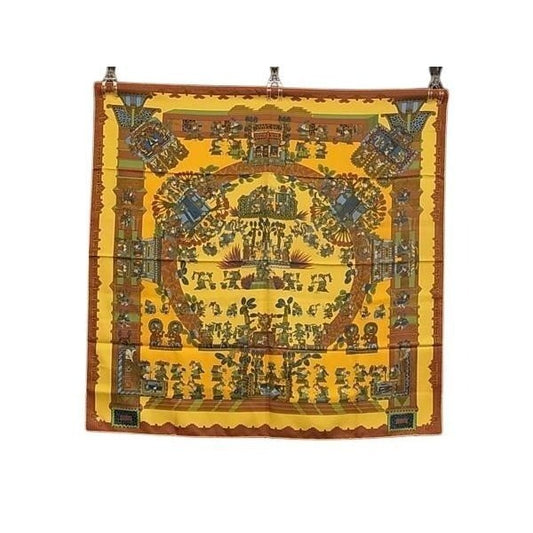 Hermes Scarf Carre 90 Multicolor 100% Silk Astres Es Soleils Celestial