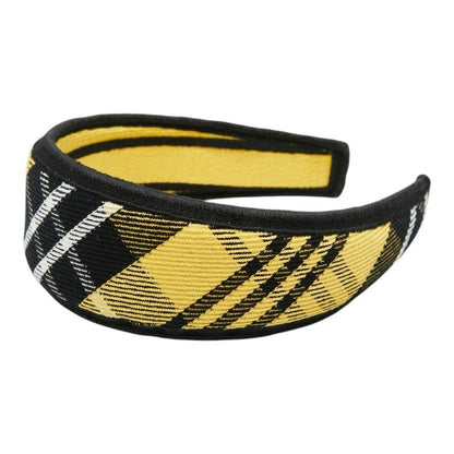 Dior Check Headband Hair Yellow Multicolor Canvas