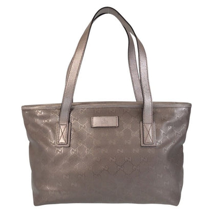 Gucci GG Imprime Gray Leather Tote Bag