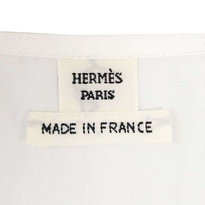 Hermes 25ss Embroidery Wide Blouse Shirt H5e3616da White 38