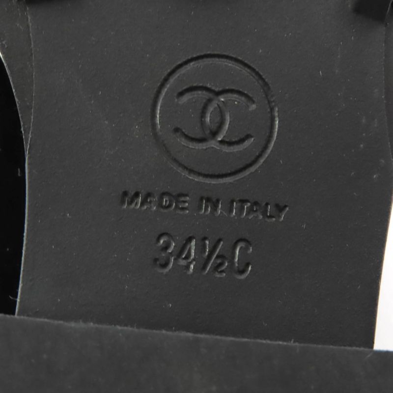 CHANEL 22B G39447 F Patent Leather Loafer With Pearl Coco Mark Black 34.5 With