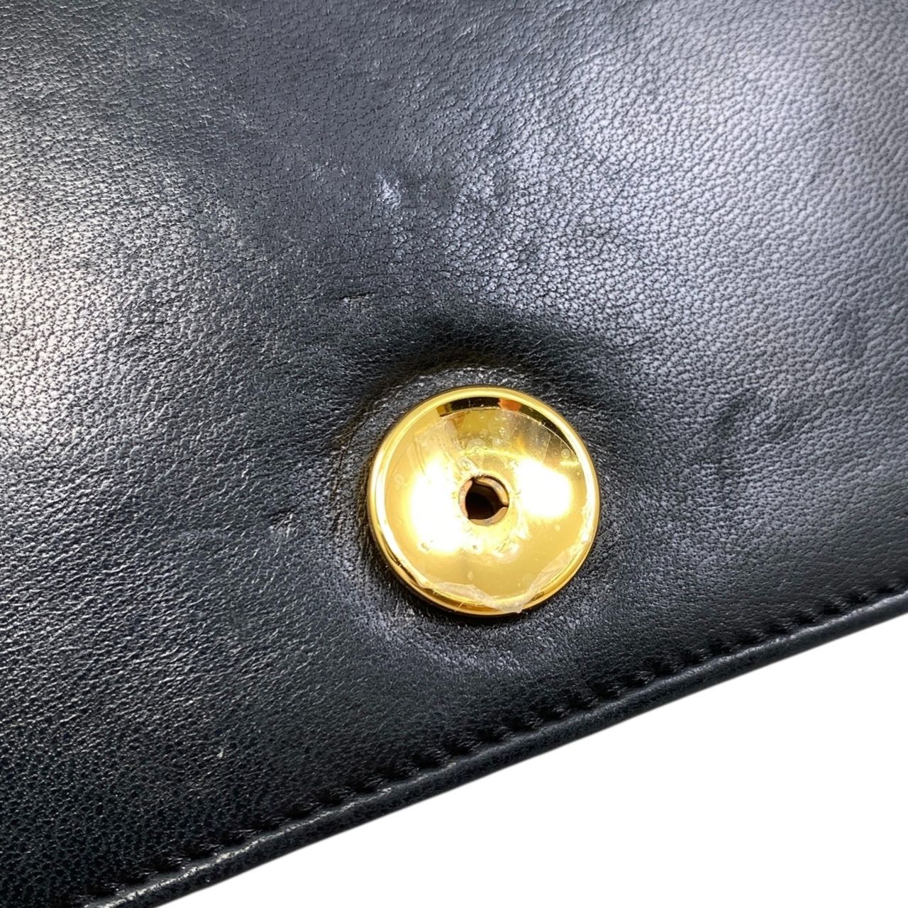 Chanel Shoulder Bag Matelasse Lambskin Coco Mark Chain Vintage Black Gold