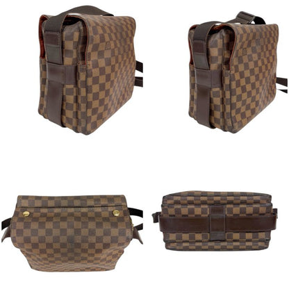 Louis Vuitton Damier Leather Ebene Naviglio Shoulder Bag Brown Crossbody Bag