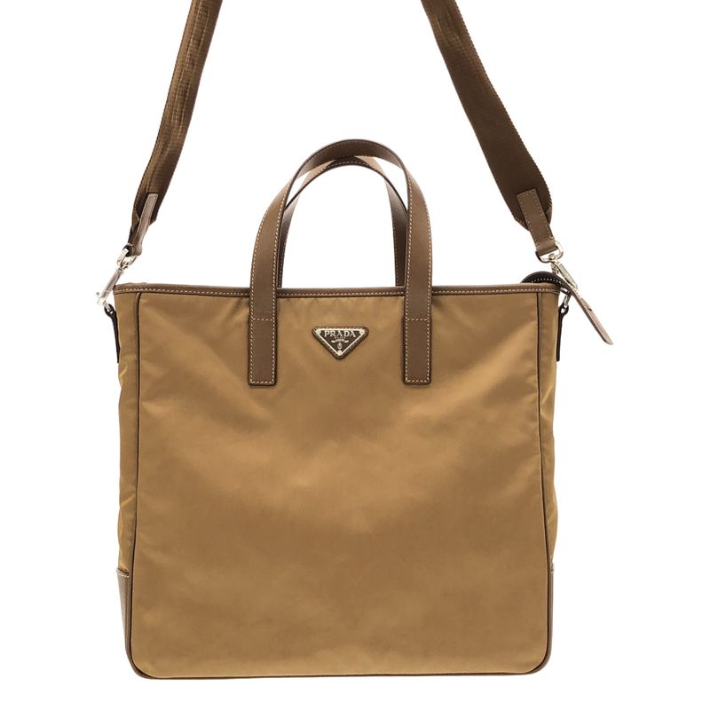 Prada - Re-nylon X Saffiano Leather 2-way Shoulder Tote Bag Fully Lined With