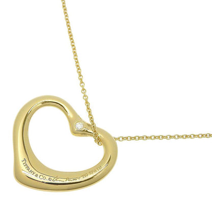 Tiffany & Co Open Heart Long 18K Yellow Gold And Diamonds Ladies 7.8g Necklace