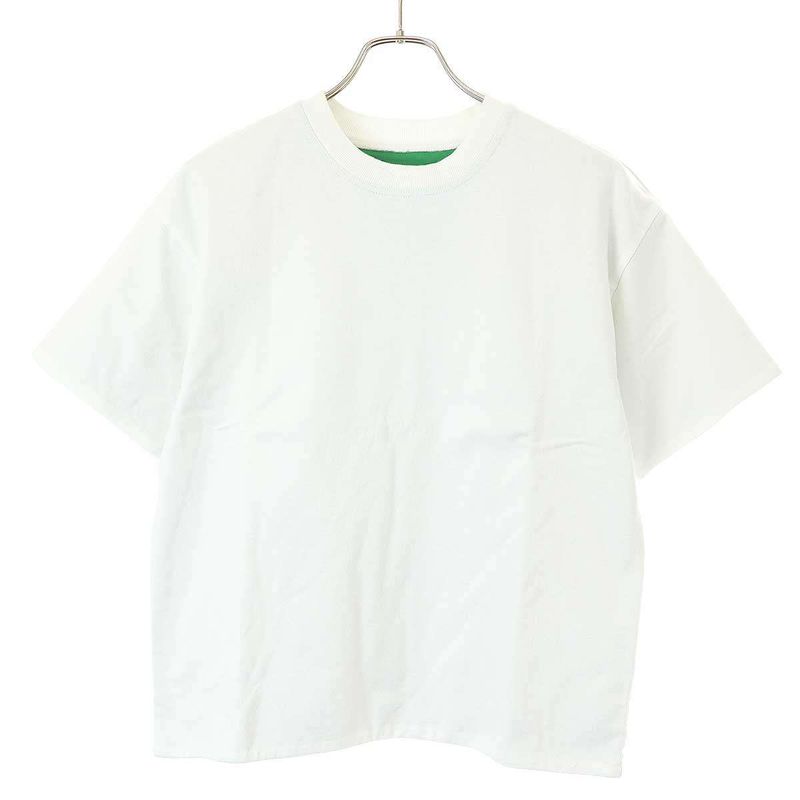 Bottega Veneta 2 Tone Crew Neck T-Shirt 702429 V16e0 White Green XS