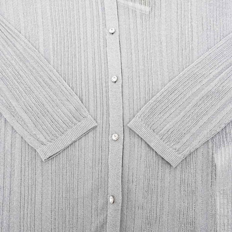 Gucci Cardigan Crystal Button S Size Silver - 765717 Long Sleeve