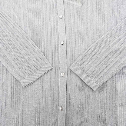 Gucci Cardigan Crystal Button S Size Silver - 765717 Long Sleeve