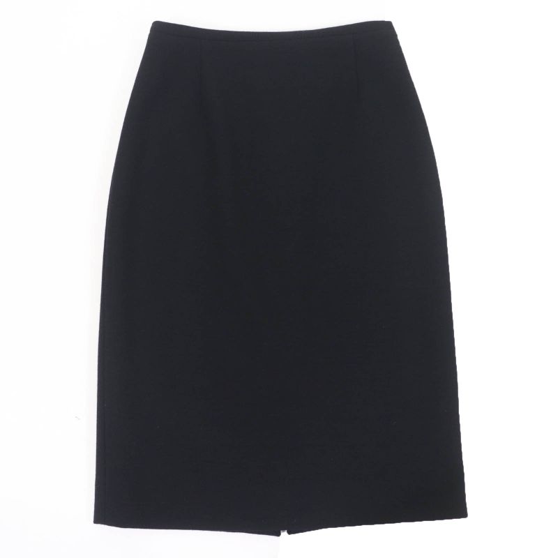 Hermes 100% Wool 100% Silk Lining Lining H Pattern Knee Length Tight Skirt