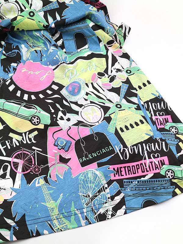 Balenciaga 20ss City Print Cotton Dress Mix XS