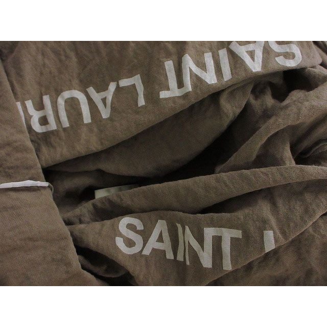 Saint Laurent Paris Logo T-Shirt Reversible Neutral Beige Short Sleeve Top — view 5
