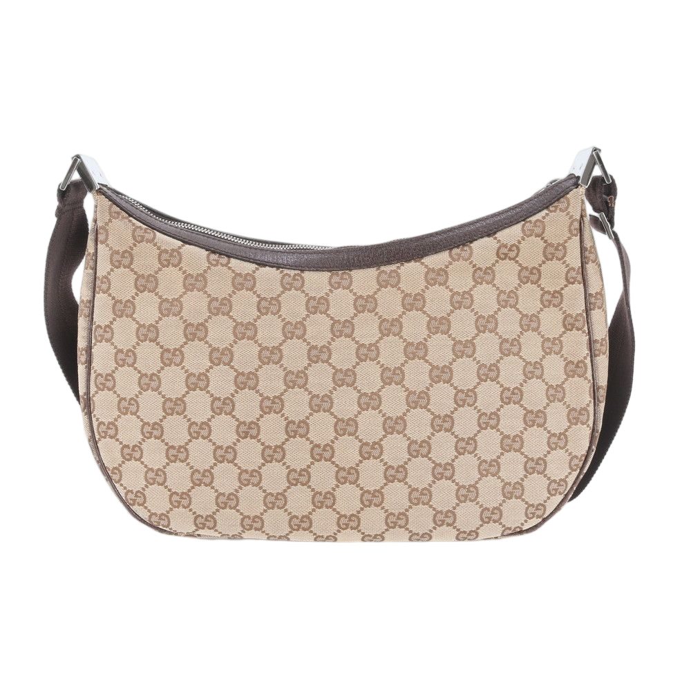 Gucci GG Canvas Leather Shoulder Bag Crossbody Hand Brown — view 2