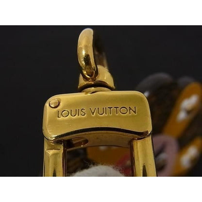 Louis Vuitton Key Holder Porte Cles Fan Face Lion Brown Monogram Studs — view 3