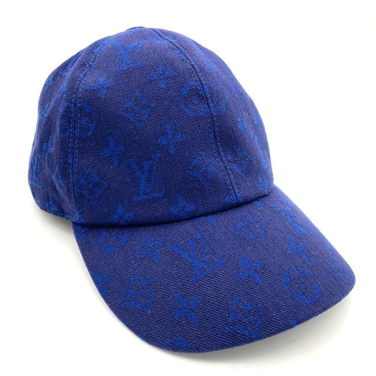 Louis Vuitton Monogram Essential Cap Cotton Polyester M77590 Blue L 60cm